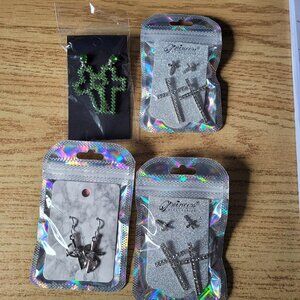 Set of 4 Cross Earrings